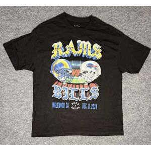 Born X Raised LA Rams VS Bills T-Shirt NFL Graphic Black Men's Size Small NWT